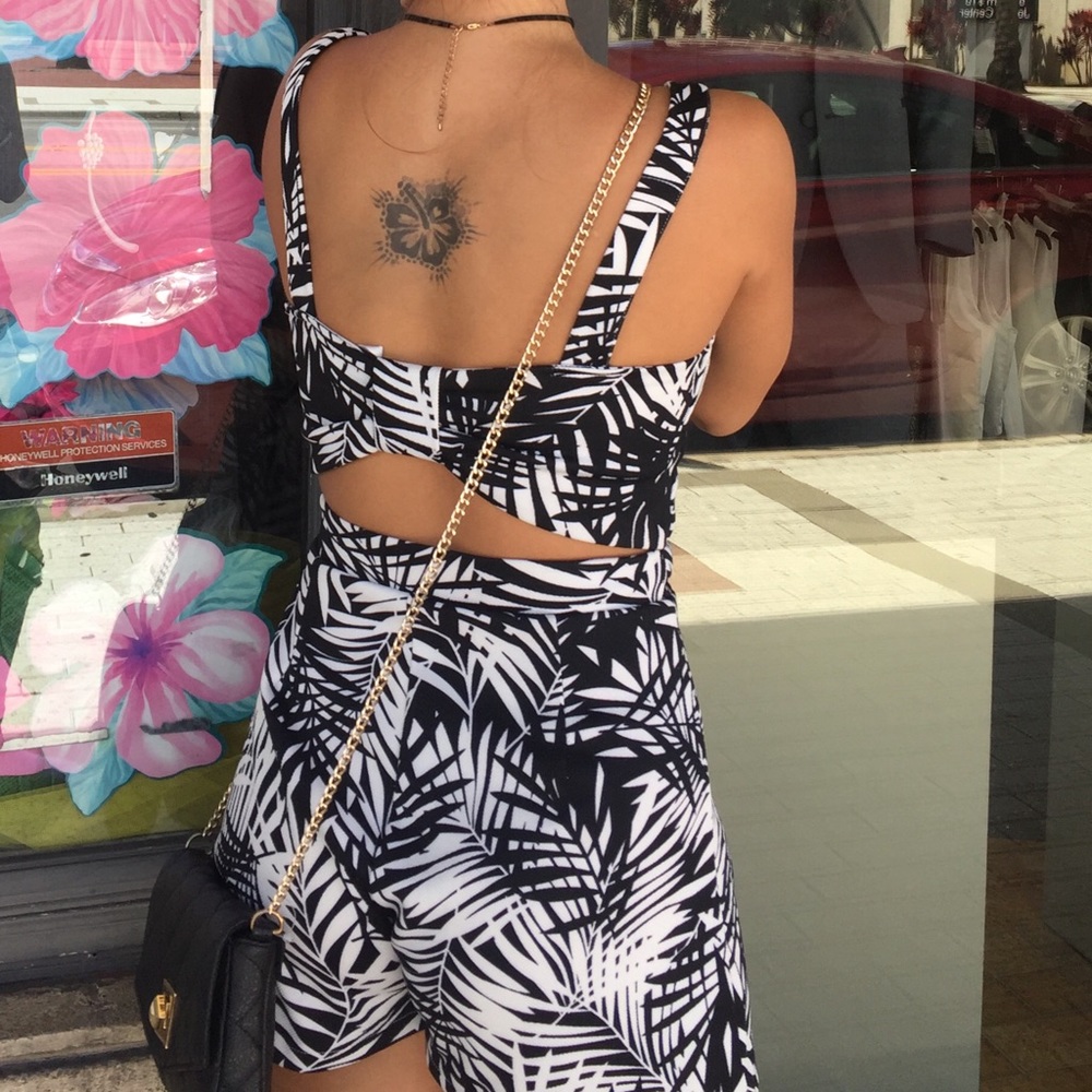 Black and white romper